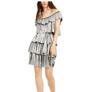 Michael Kors Metallic Ruffle Dress